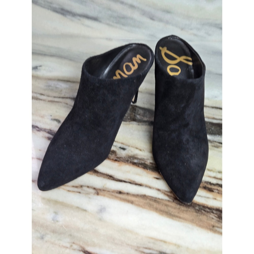 Sam Edelman Black Suede Pointed Toe Mule Stiletto‎ Heels Womens 6.5 M